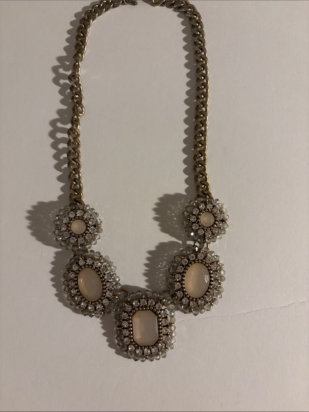 Gold-Tone Pink Opal Statement Necklace - Women Jewelry